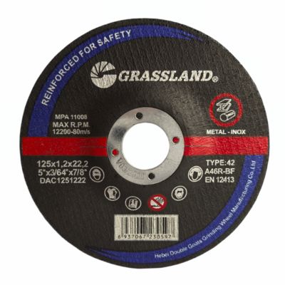 125 মিমি কাটিং ডিস্ক, স্টেইনলেস স্টিল এবং নন-ফেরাস ধাতুর উপর দ্রুত, সোজা এবং পরিষ্কার কাটার জন্য, রেজিন বন্ডযুক্ত উপাদান সহ