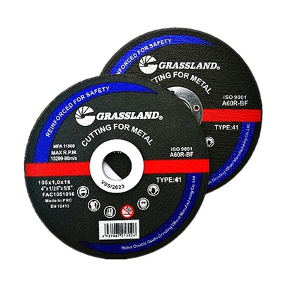 105 X 1 X 16 MM মাল্টিলেভেল গ্লাস ফাইবার জাল এবং রেজিন বন্ডযুক্ত উপাদান সহ মেটাল গ্রাইন্ডিং ডিস্ক